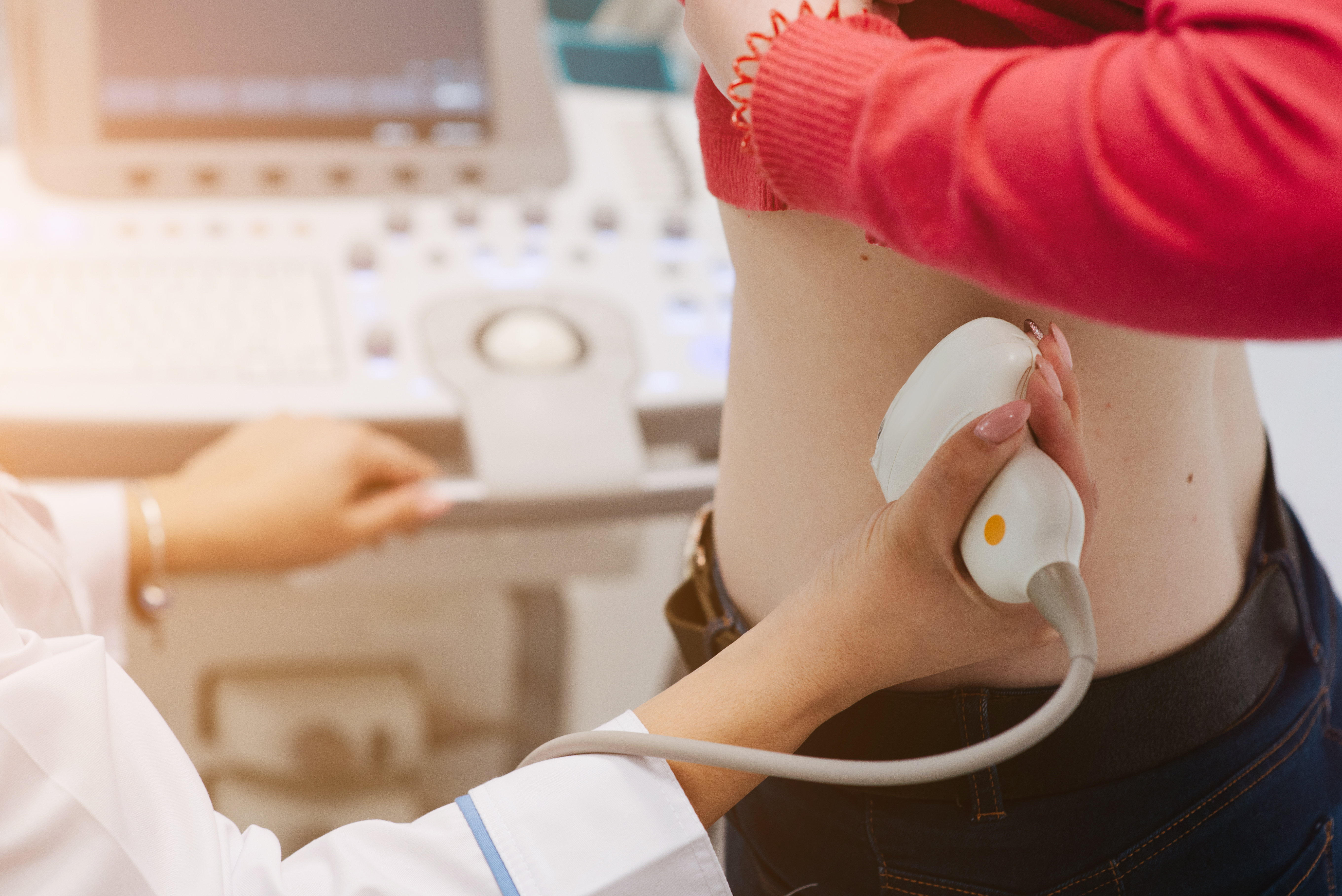 Someone having a kidney scan