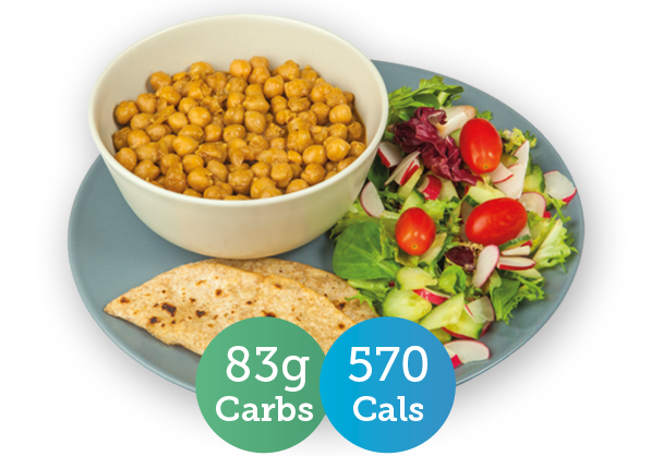 Channa, chapatti & salad