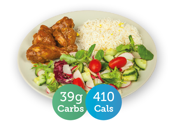 Chicken, rice & salad