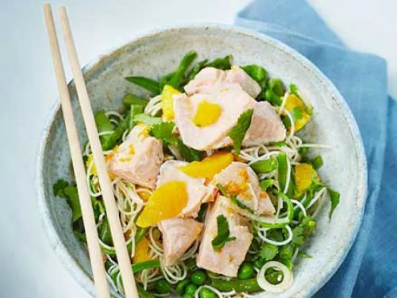 Salmon noodles