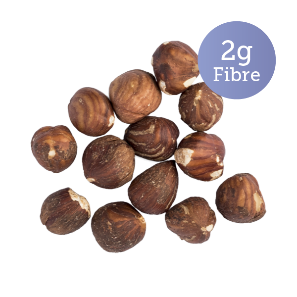Portion of hazelnuts