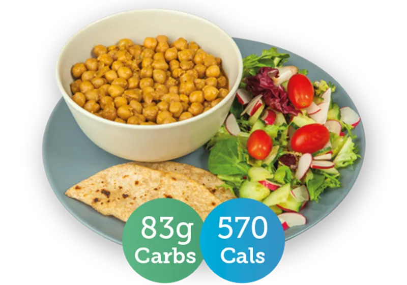 Channa, chapatti & salad