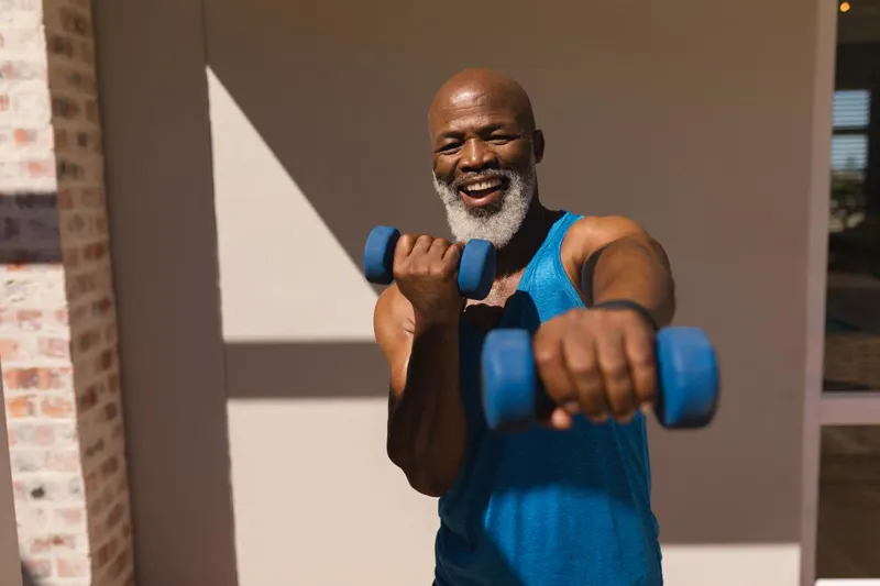 Someone working out at home
