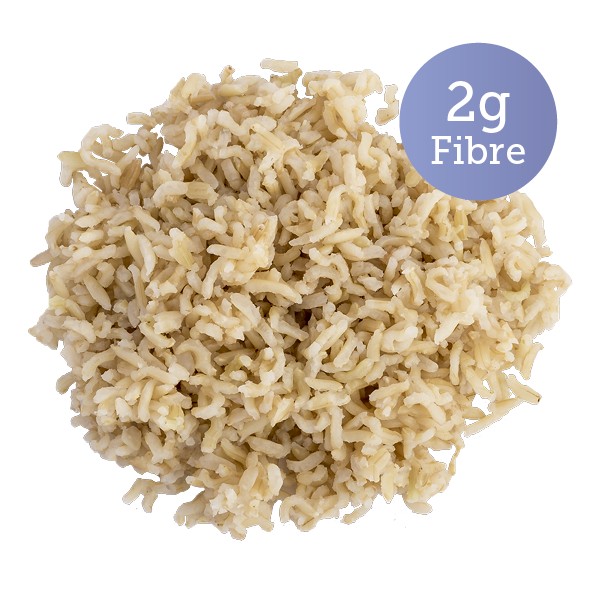 Portion of brown rice