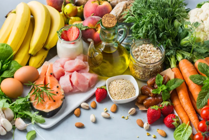 A spread of healthy food from all the food groups
